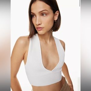 Aritzia white sculpt knit deep v tank